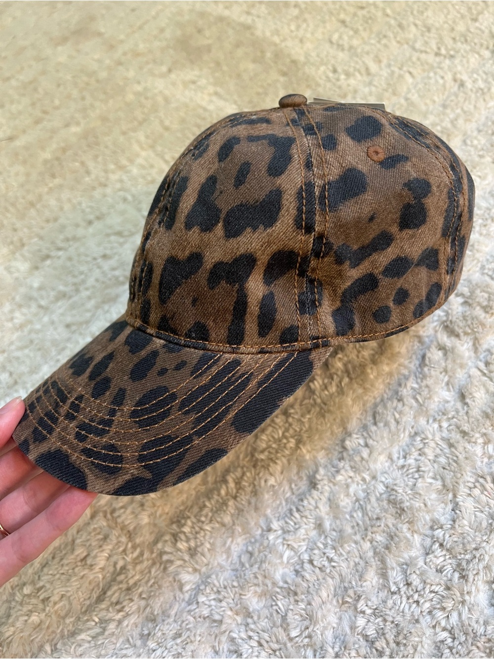 H&M Leopard Print Baseball Cap